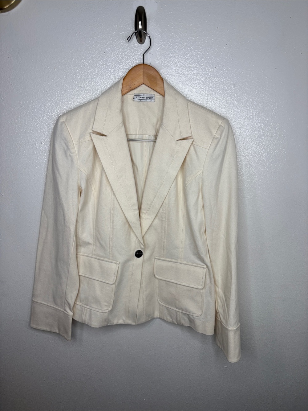 St John Sport Cream Single Button Blazer NO SIZE SEE MEASUREMENTS